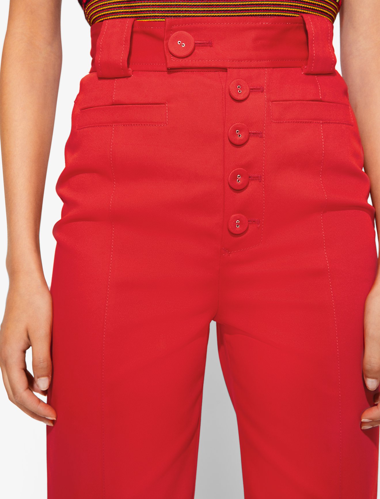 Twill High Waisted Pants #4