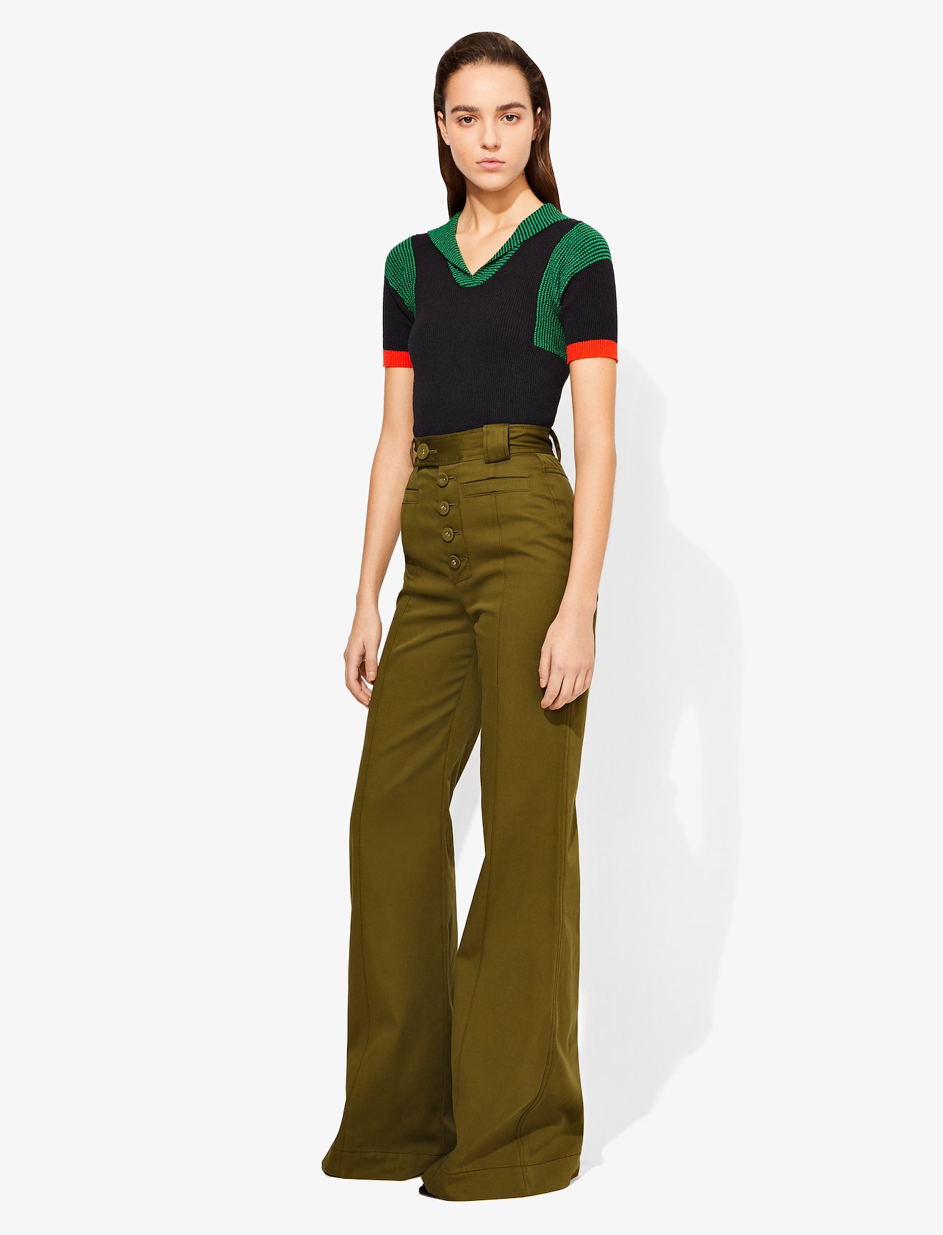 Twill High Waisted Pants #1