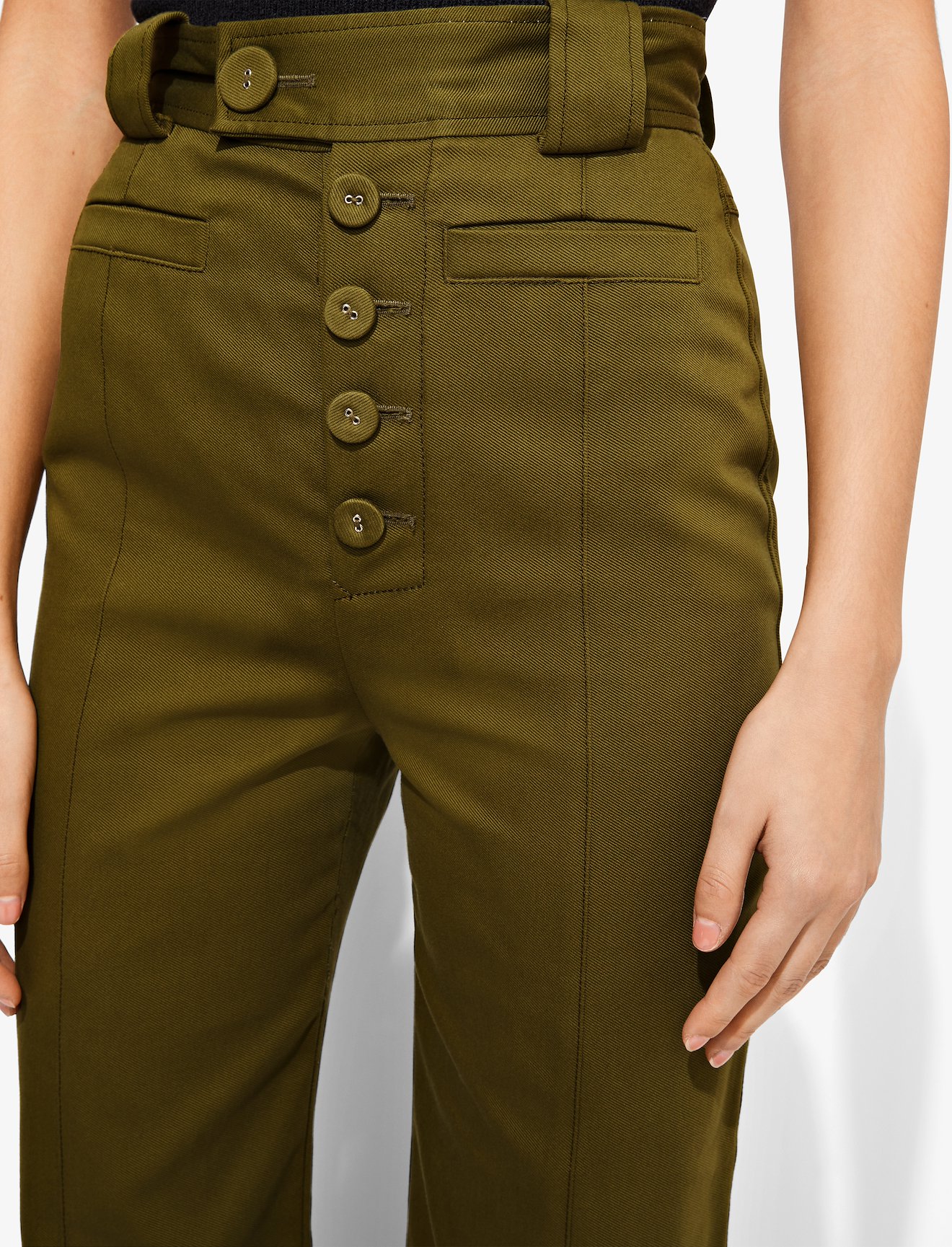 Twill High Waisted Pants #4