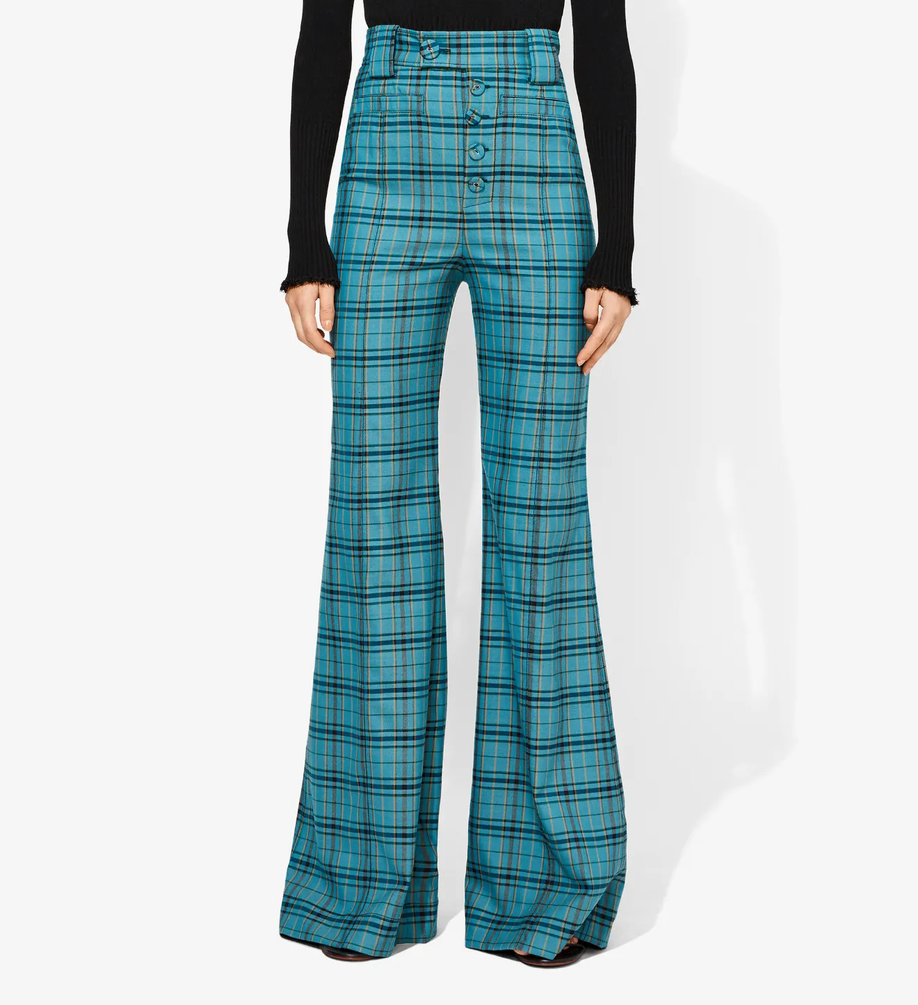 high waisted plaid pants