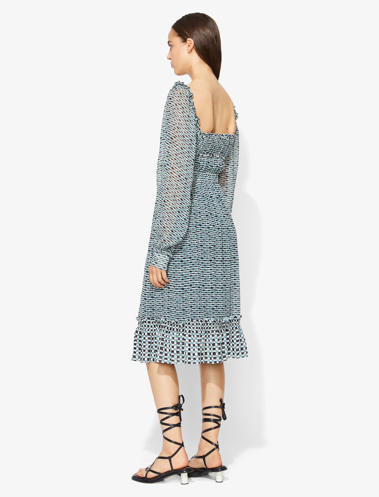 Crepe Chiffon Square Neck Dress #2