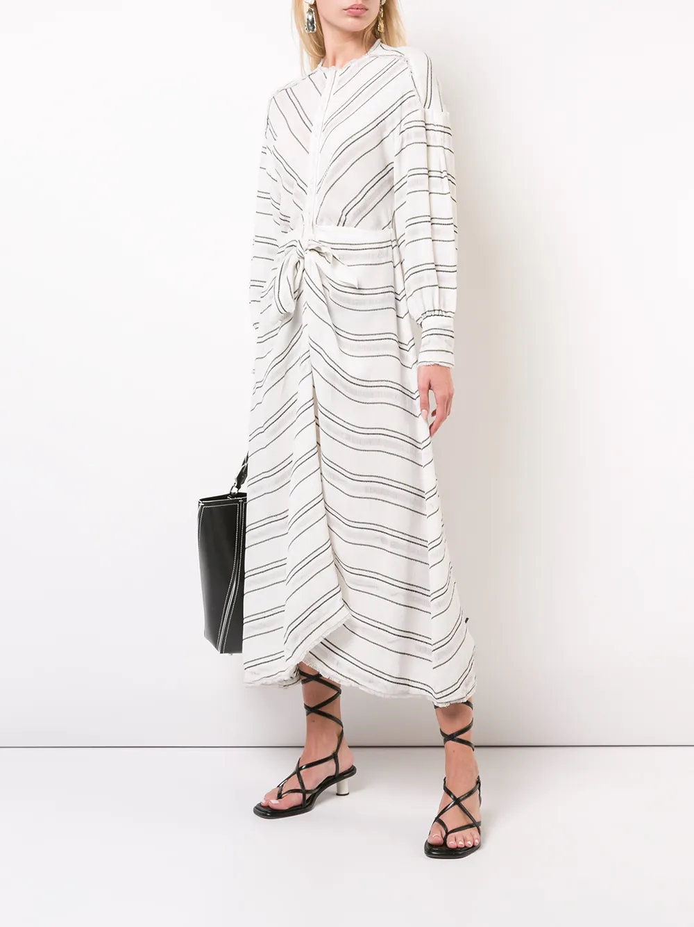 Image 2 of Proenza Schouler Crepe Striped Long Sleeve Dress