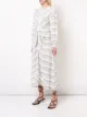 Proenza Schouler Crepe Striped Long Sleeve Dress