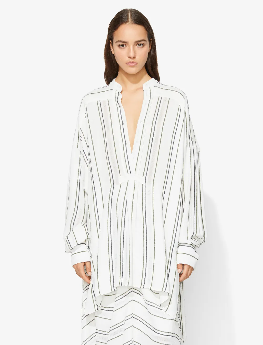 Image of Proenza Schouler Crepe Striped Shirt white
