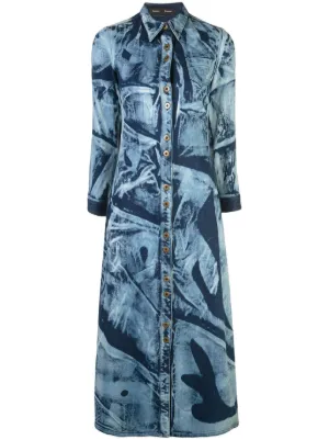Bleached Denim Strapless Dress