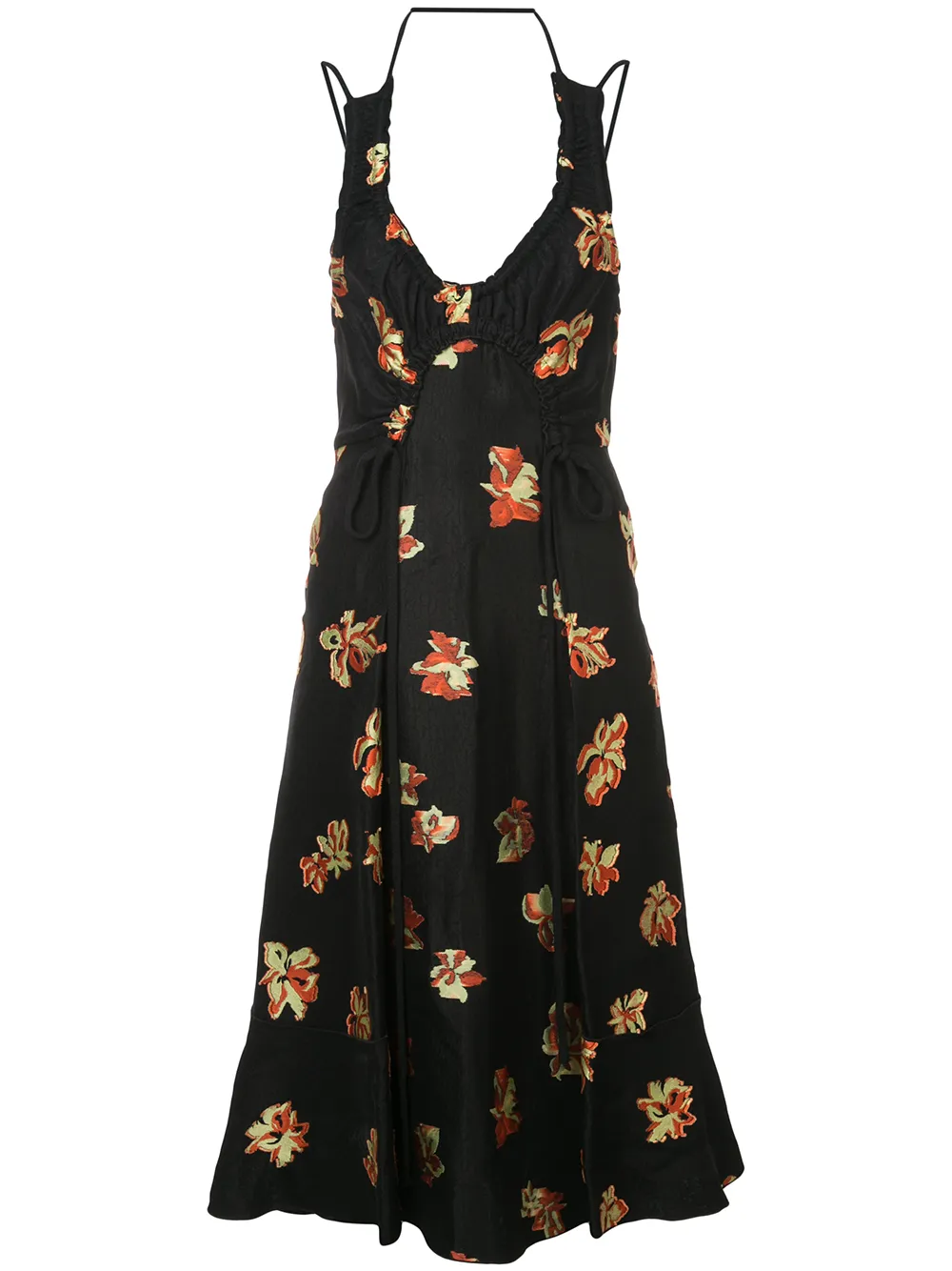 

Proenza Schouler Floral Jacquard Tie Detail Dress - Black