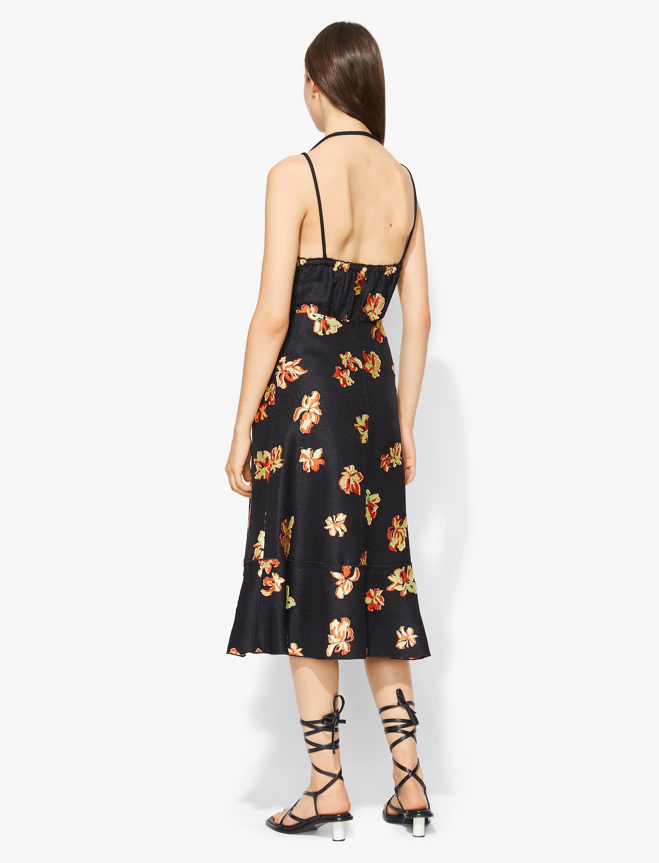 Floral Jacquard Tie Detail Dress #2