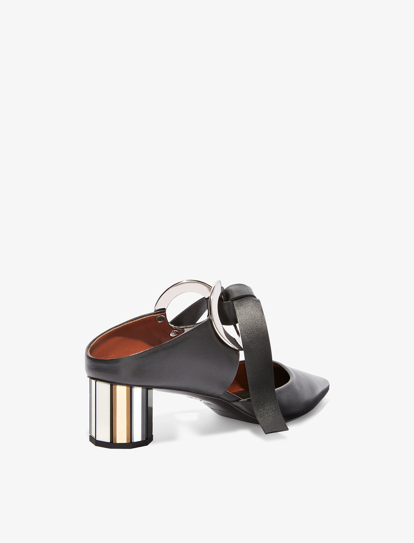 Grommet Block Heel Mules #2