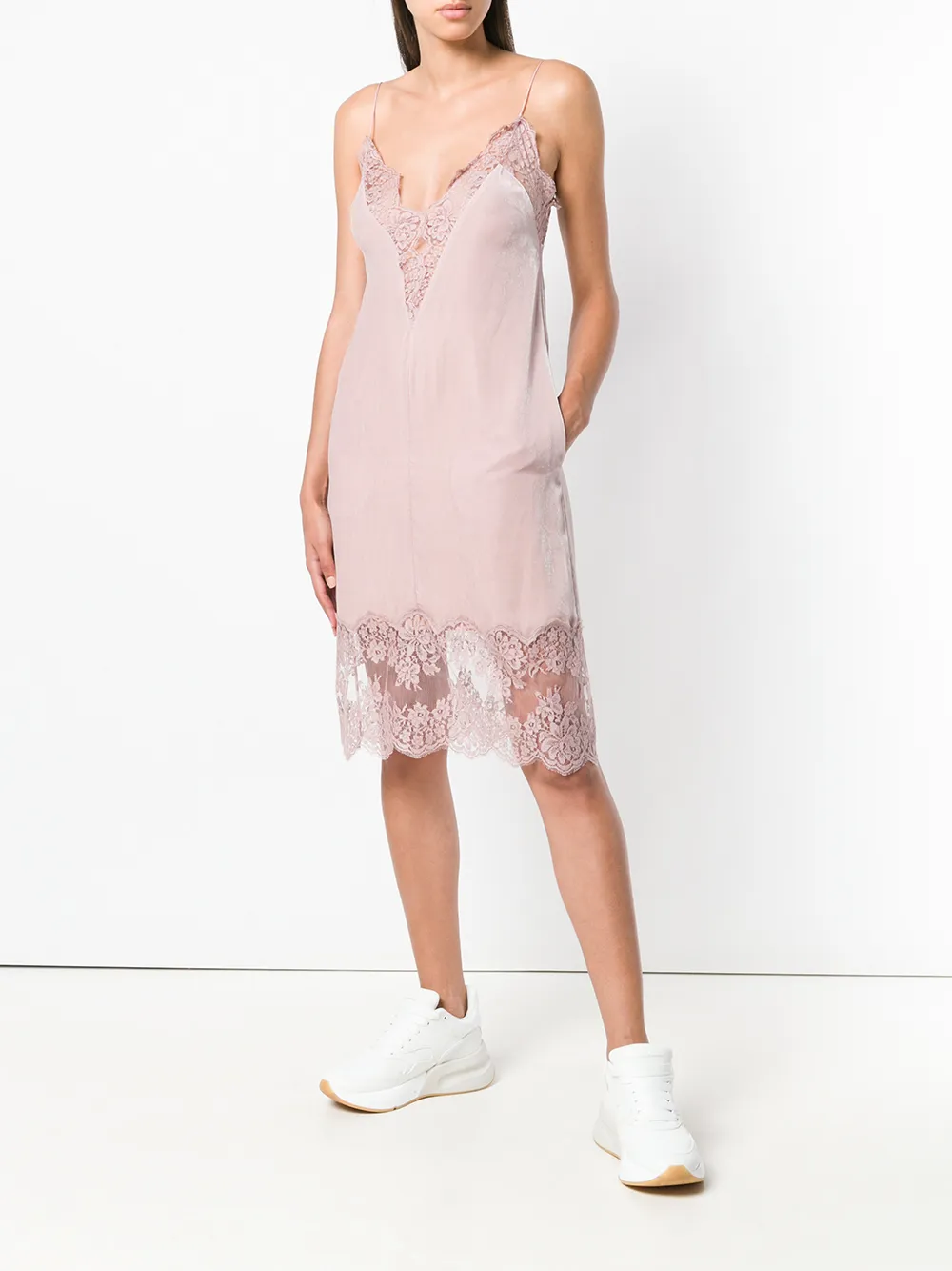 Stella McCartney lace slip dress - Roze