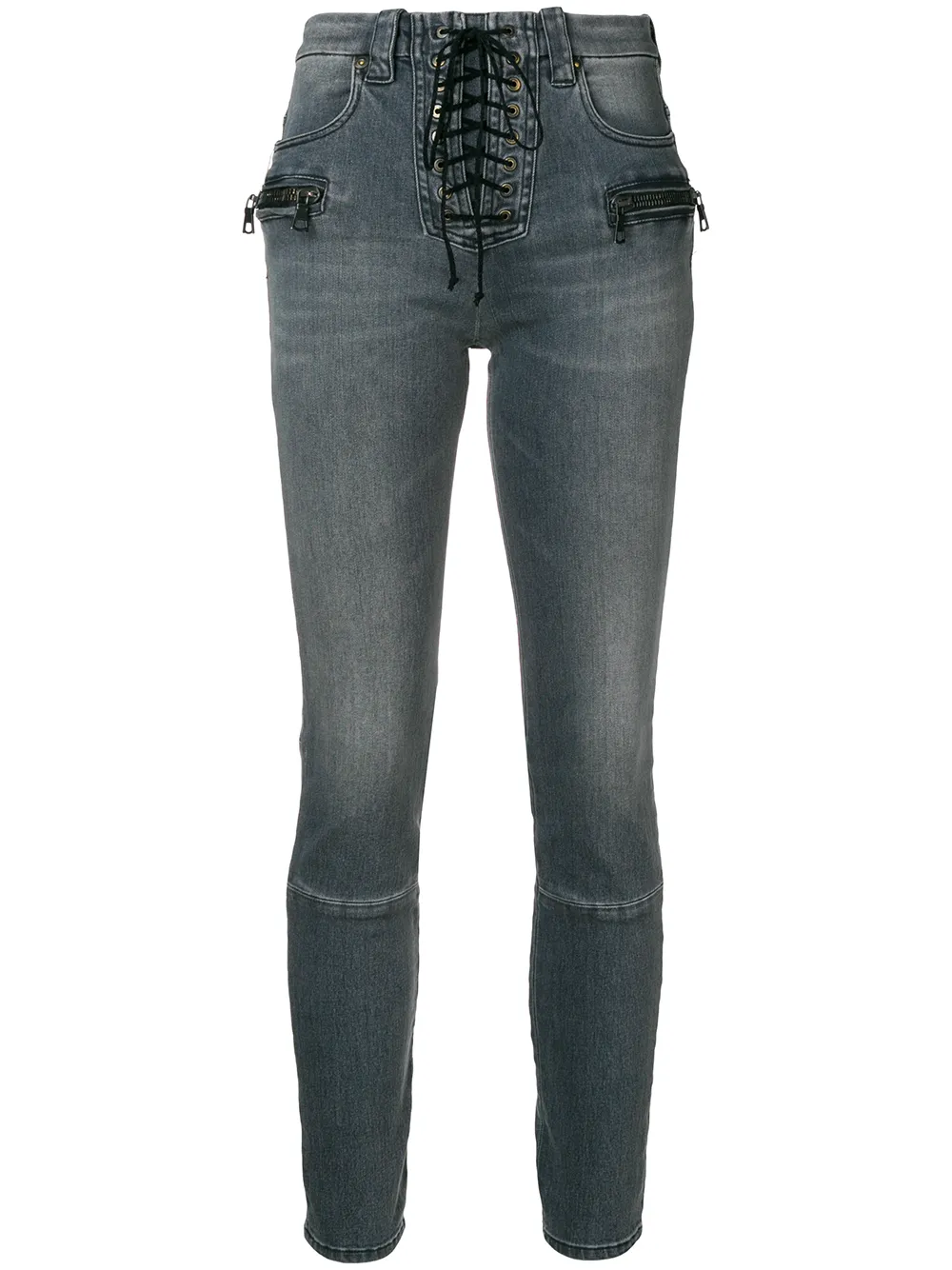 UNRAVEL PROJECT lace-up jeans | Grey | Image 1