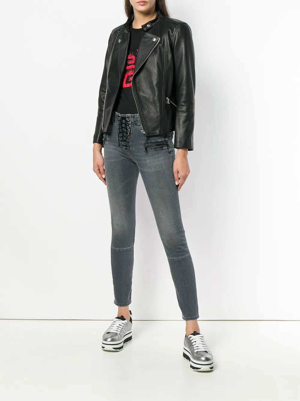 UNRAVEL PROJECT lace-up jeans | Skinny Jeans | Image 2