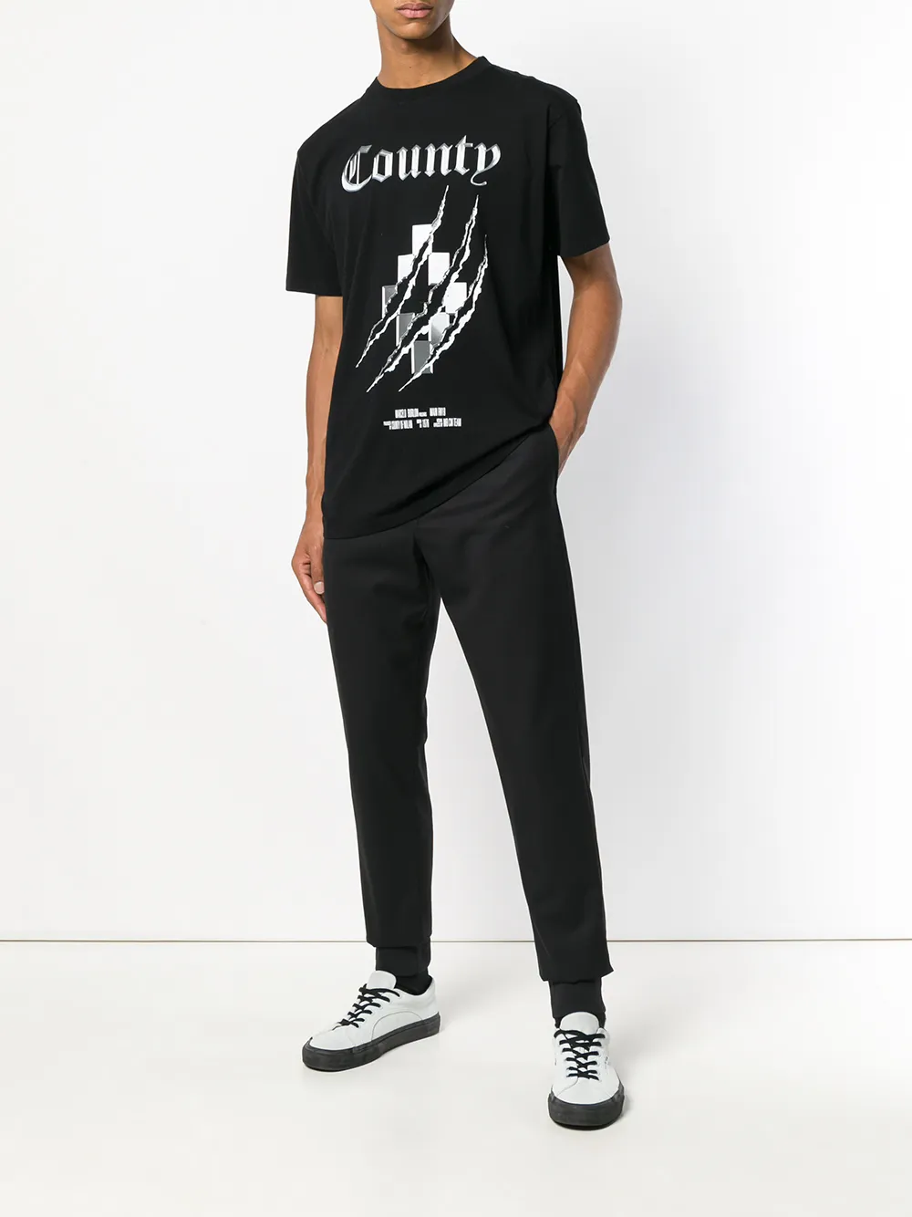 COUNTY OF MILAN front printed T-shirt Zwart