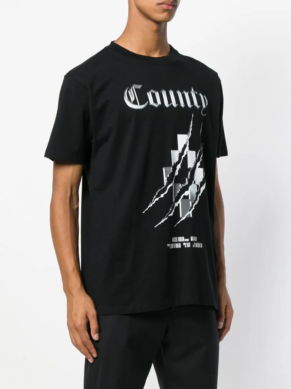 COUNTY OF MILAN front printed T-shirt Zwart