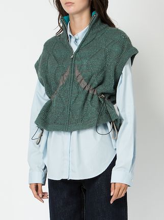 zipped knit vest展示图