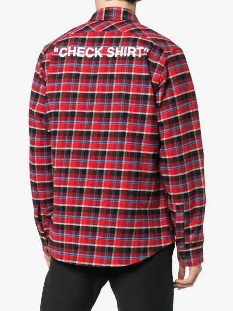 off white check flannel