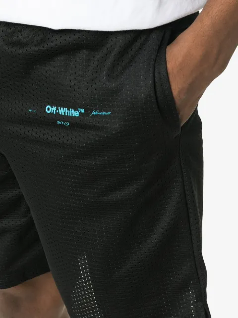 off white gradient mesh shorts