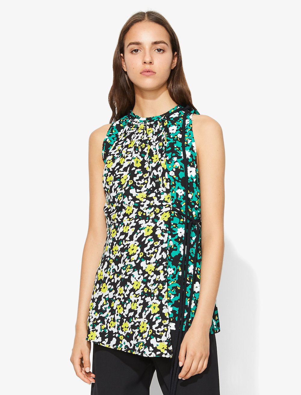 Multi Floral Asymmetrical Top