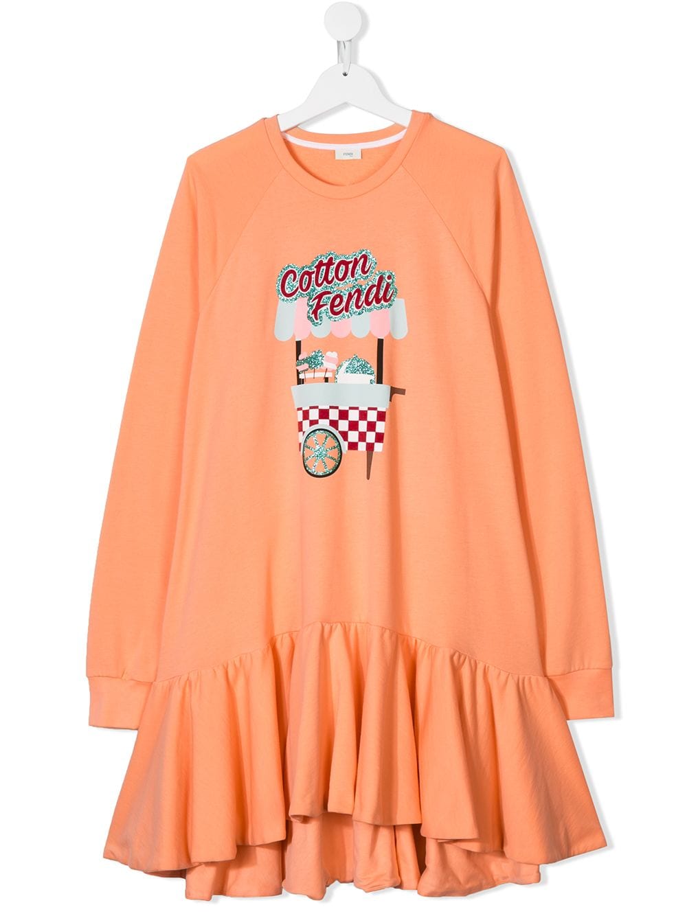 Fendi Kids' Cotton Candy Sweatshirt Dress In 粉色