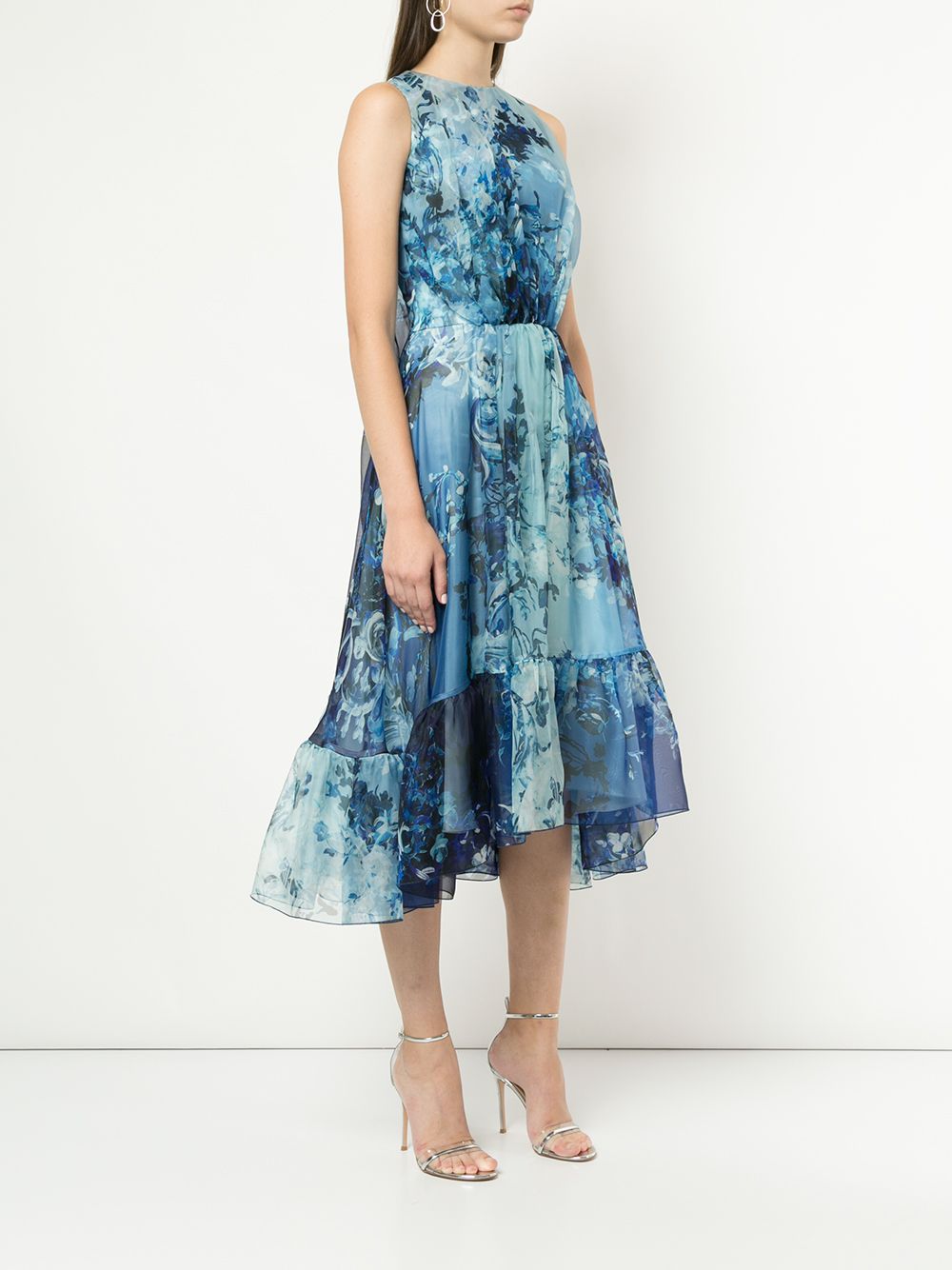 фото Isabel sanchis baroque floral printed dress with cape back