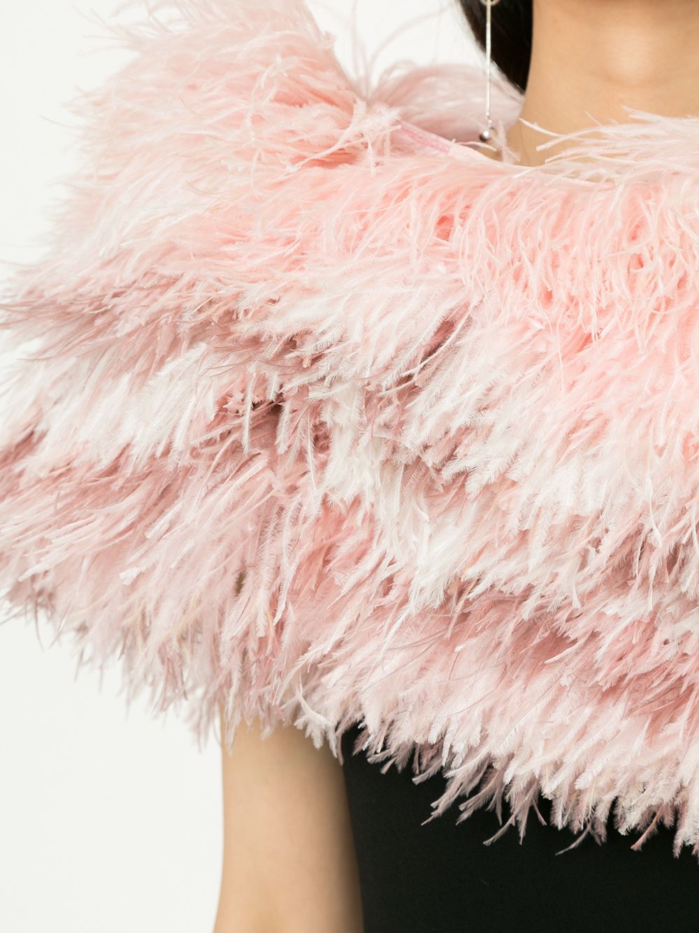 фото Isabel sanchis tonal ostrich feather shrug