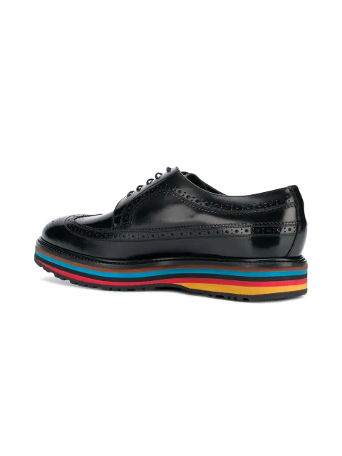 contrast sole derby shoes