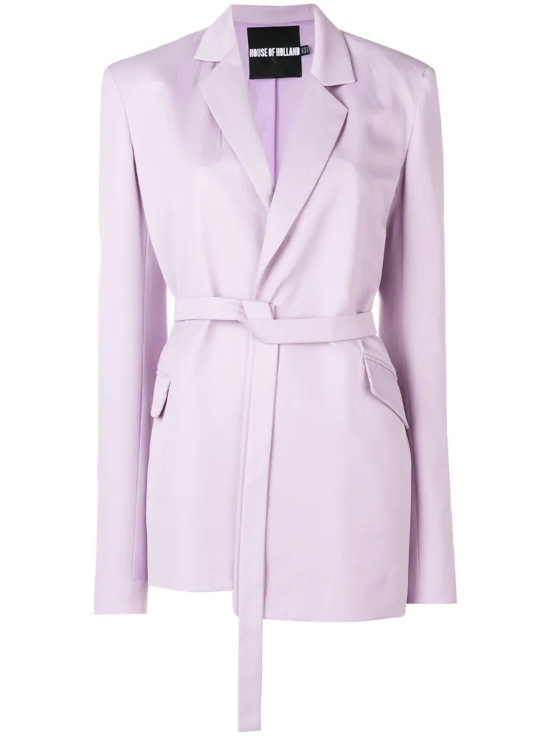 tailored blazer - women - Polyester/Virgin Wool - 12, 14, 6, 8, 10 - Pink & Purple