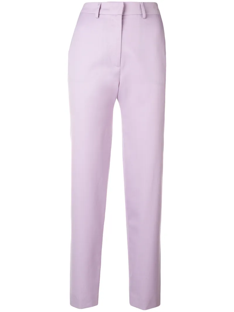 tailored trousers - women - Virgin Wool/Polyester - 14, 6, 8, 10, 12 - Pink & Purple