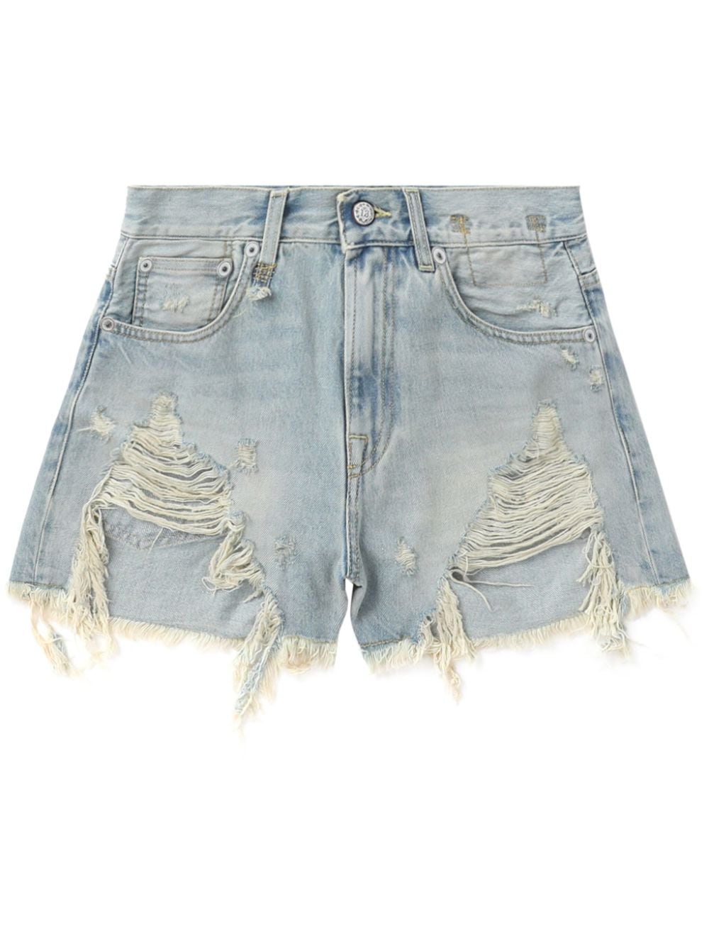 R13 Tilly Shredded Slouch Denim Shorts Farfetch