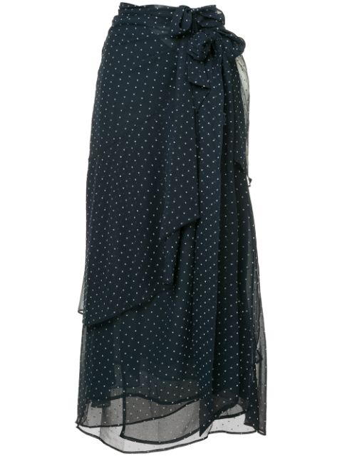 ALEXA CHUNG ALEXA CHUNG DOTTED MIDI SKIRT - BLUE