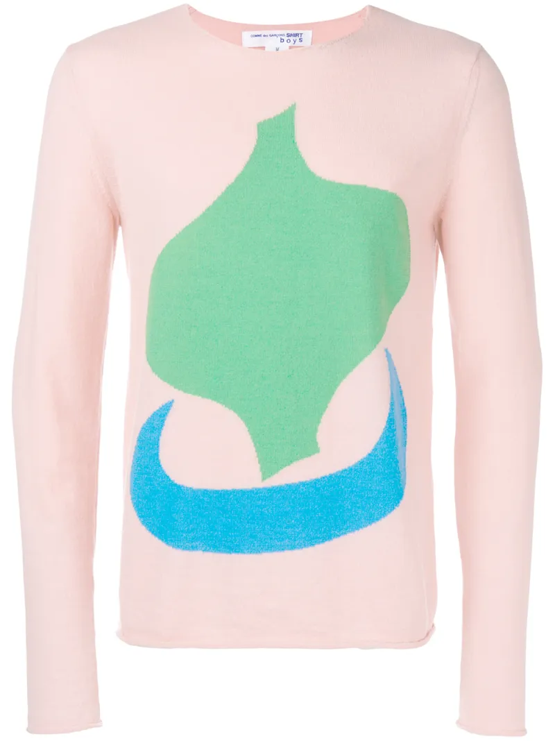 Comme Des GarÇons Shirt Boys Colour Block Jumper Pink Comme Des GarÇons Shirt Boys Colour Block Jumper Pink