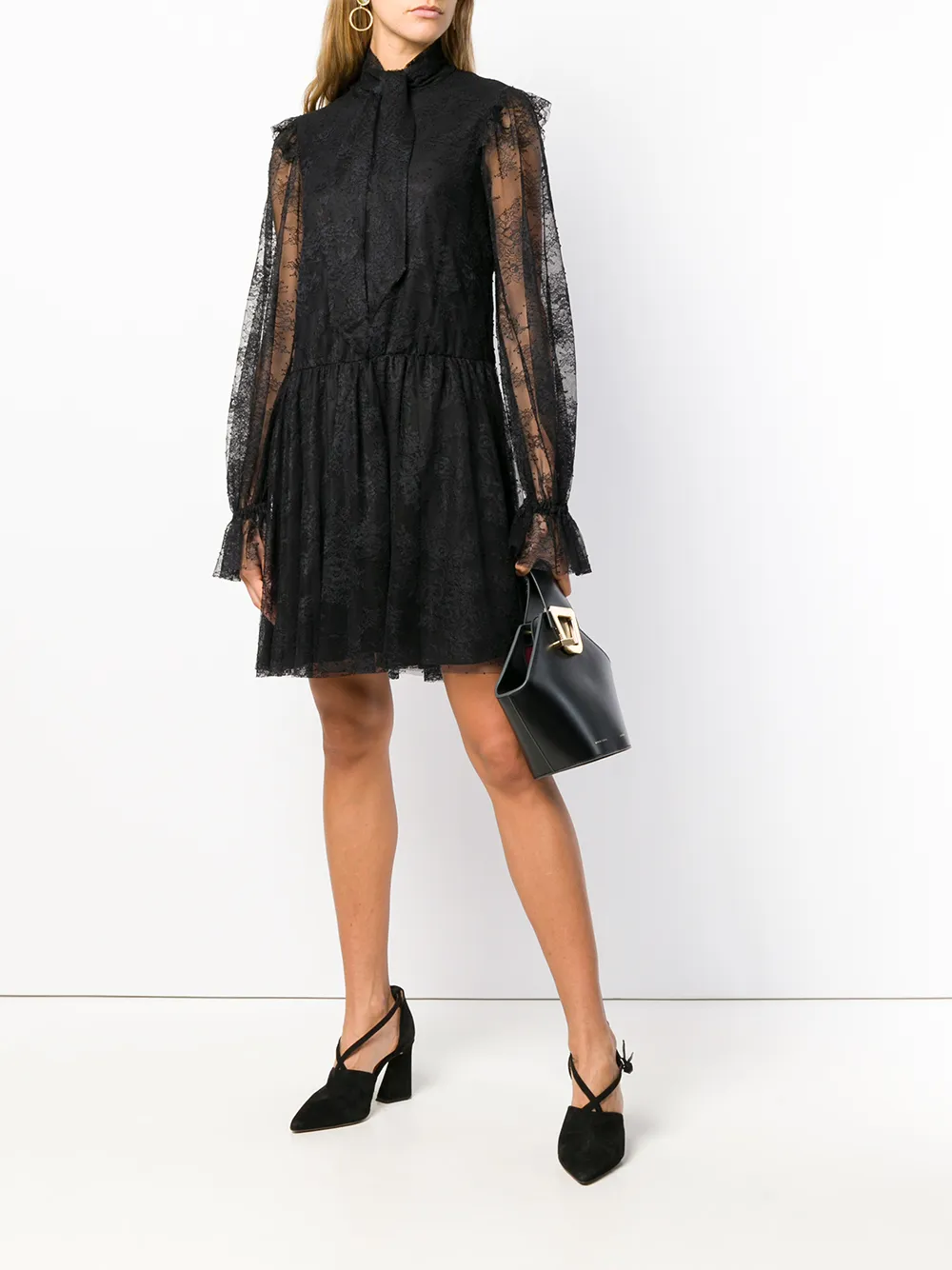 Philosophy Di Lorenzo Serafini long sleeve lace dress - Zwart