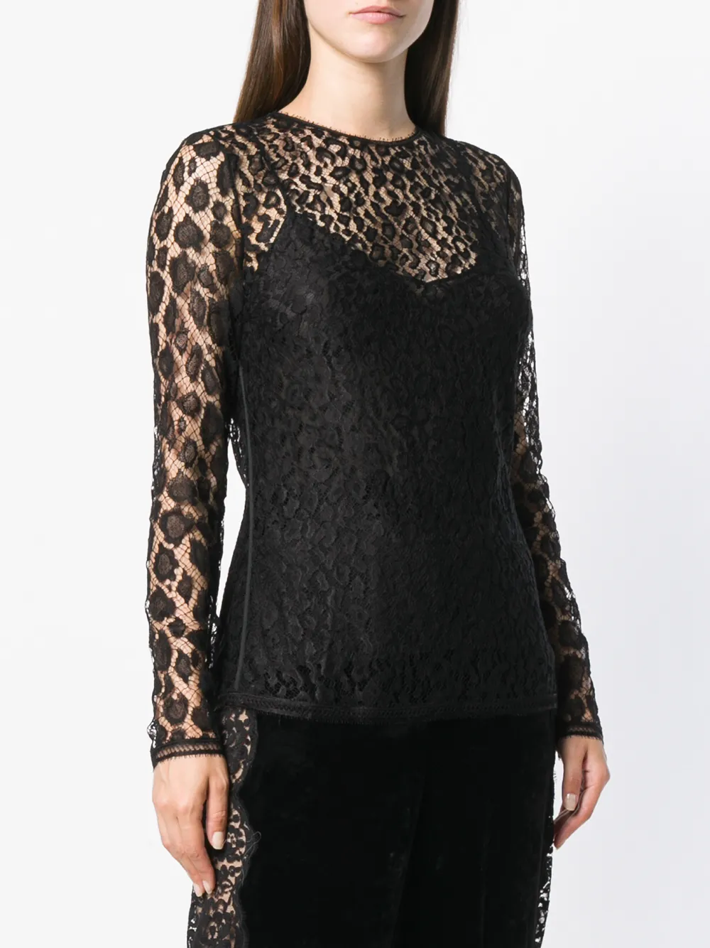 Givenchy tijgerprint met gelaagde top Zwart