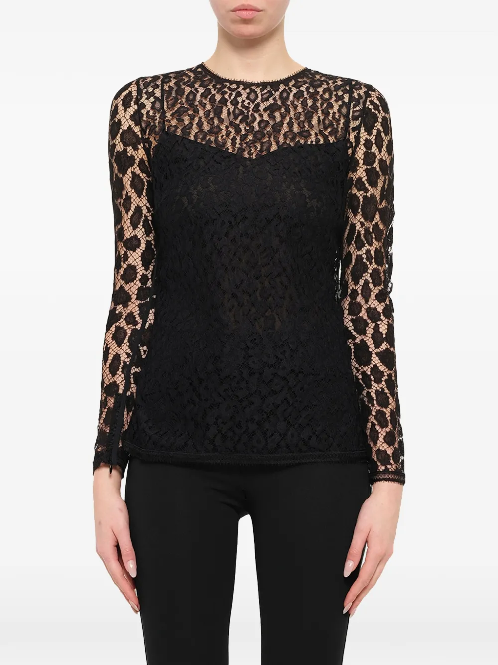 Givenchy Seidenspitzenoberteil im Lagen-Look - Schwarz