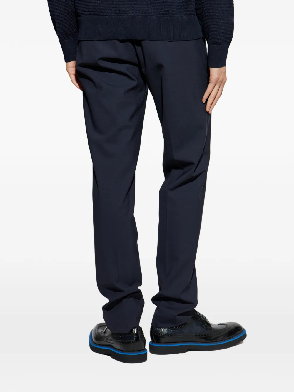 Theory Plain Tailored Trousers in Blue, view 4