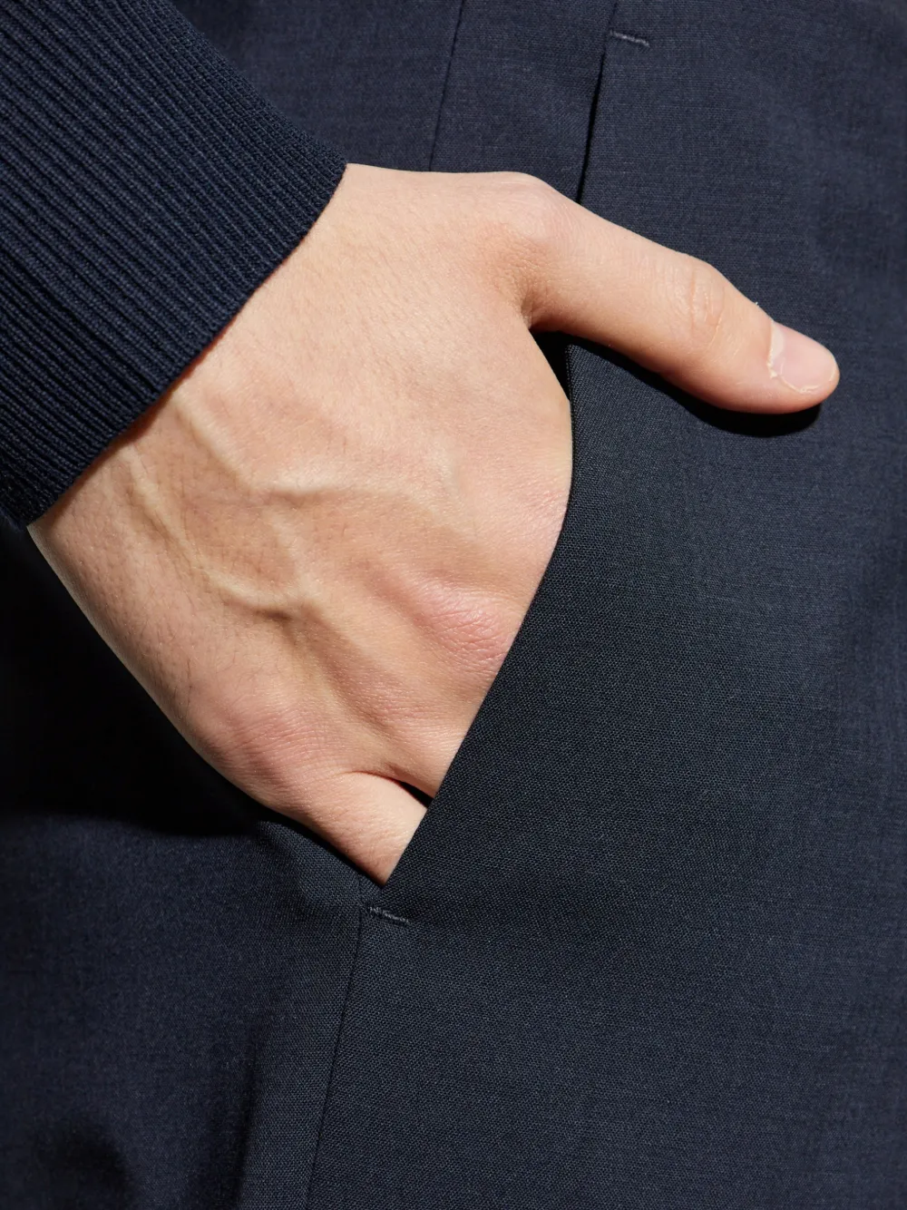 Theory Plain Tailored Trousers in Blue, view 5
