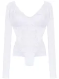 Amir Slama long sleeved lace bodysuit - White