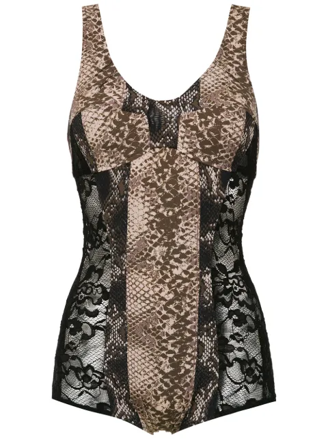 Amir Slama printed lace swimsuit