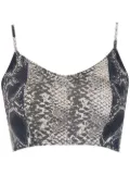 Amir Slama printed cropped top - Brown