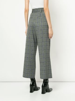 plaid wide leg trousers展示图