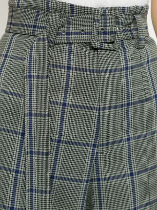 plaid wide leg trousers展示图