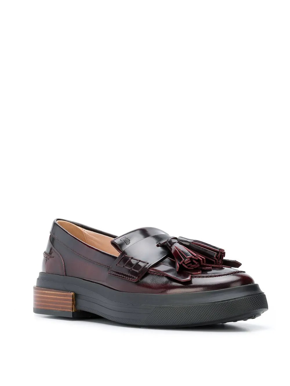 Tod's tasseled flatform loafers Rood