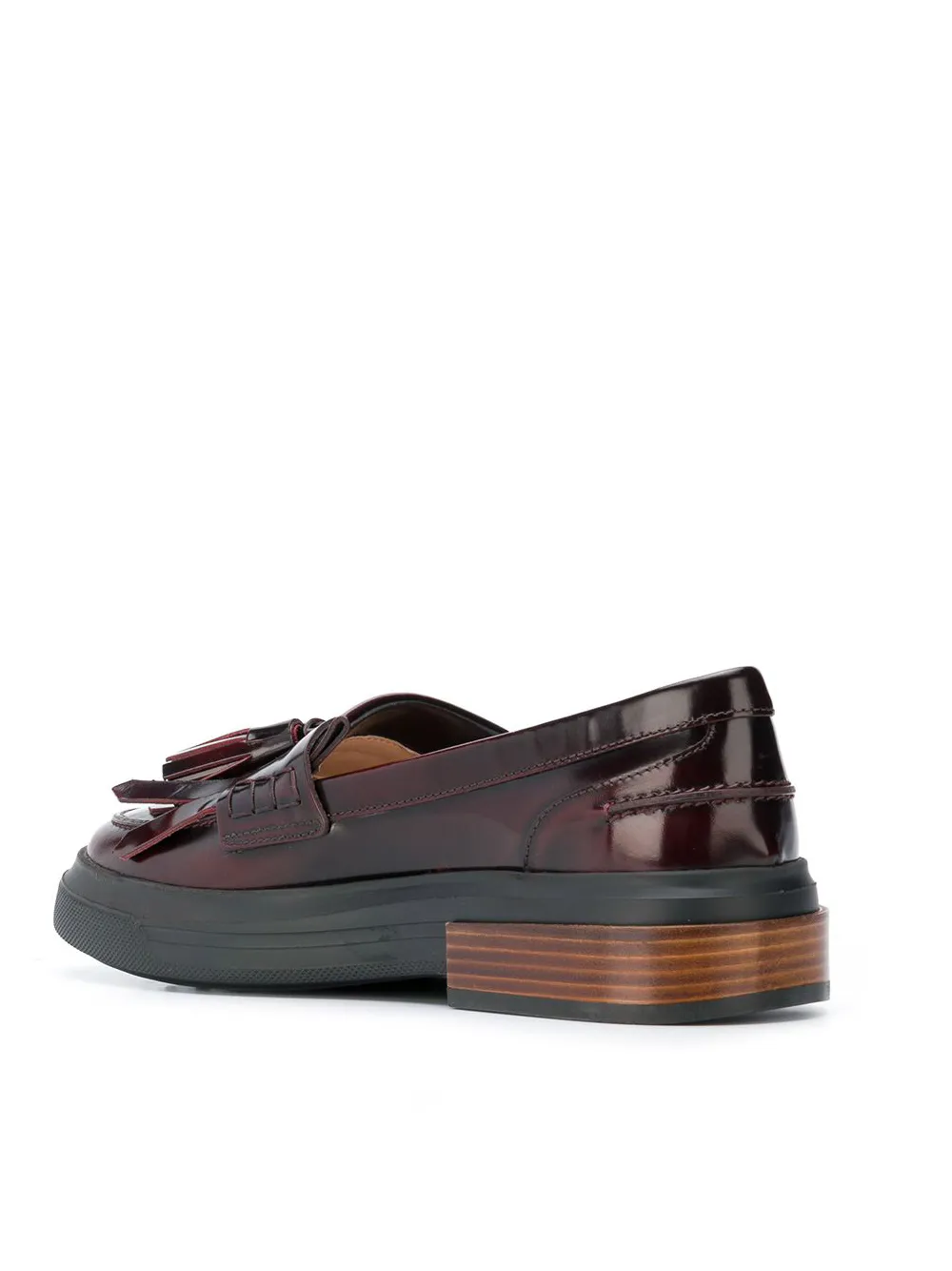 Tod's tasseled flatform loafers Rood