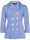 Comme Des Garçons Pre-Owned checked double-breasted jacket - Blue