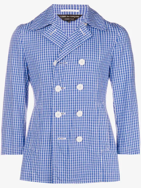Comme Des Garçons Pre-Owned rutig dubbelknäppt kavaj
