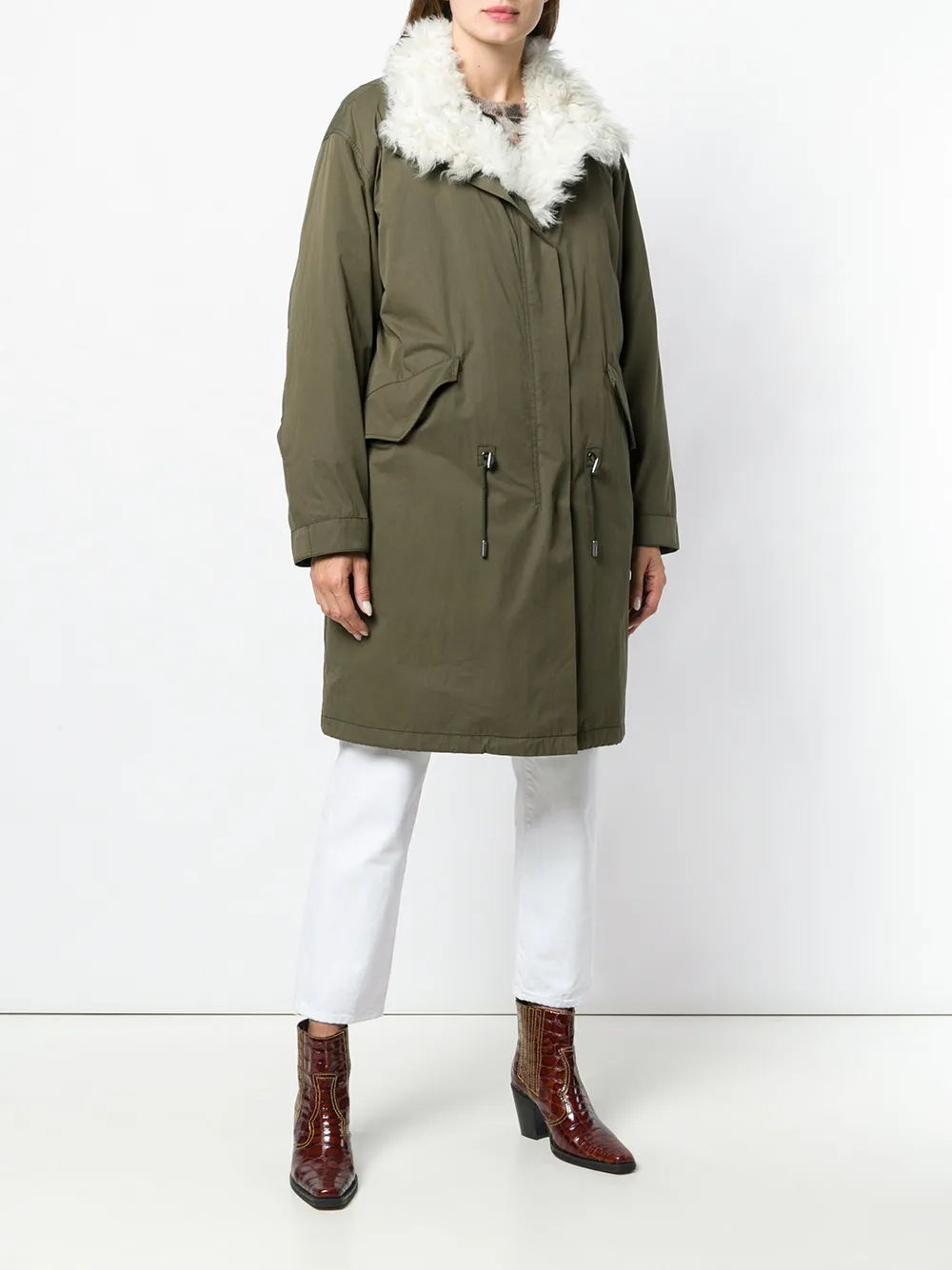 Yves Salomon padded military parka Groen