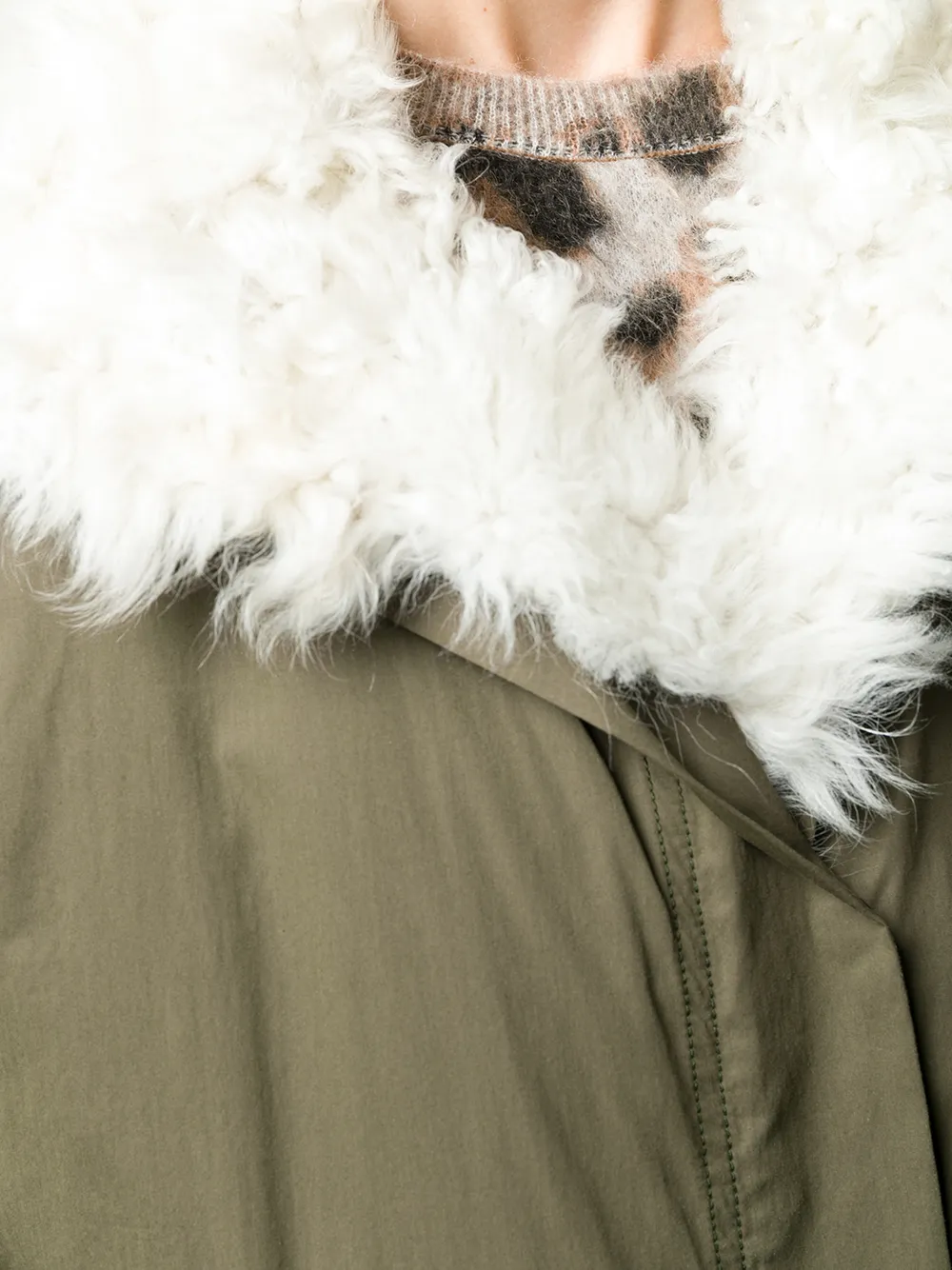 Yves Salomon padded military parka Groen