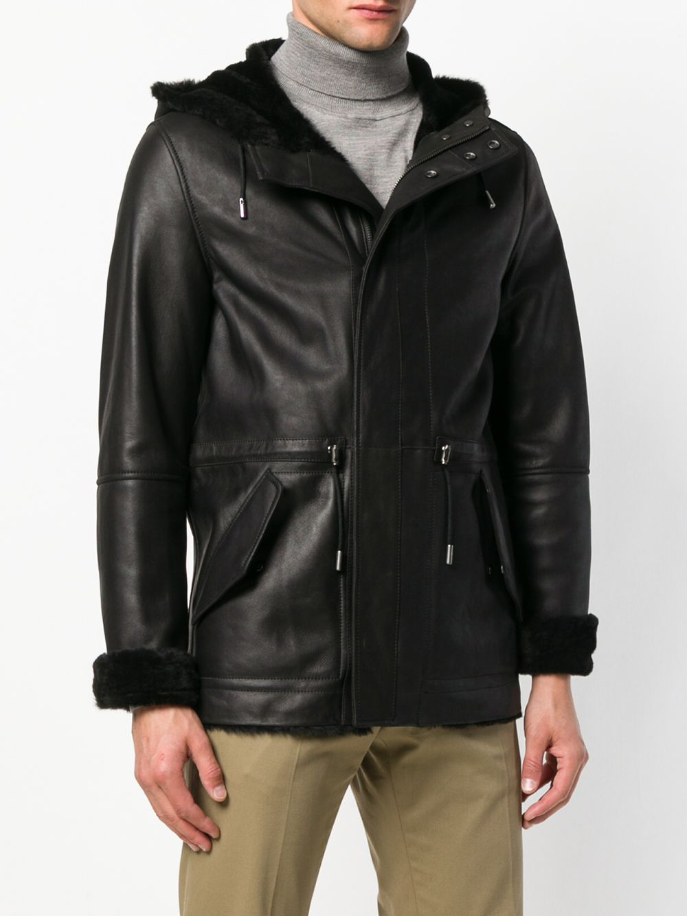 фото Yves salomon reversible hooded shearling jacket