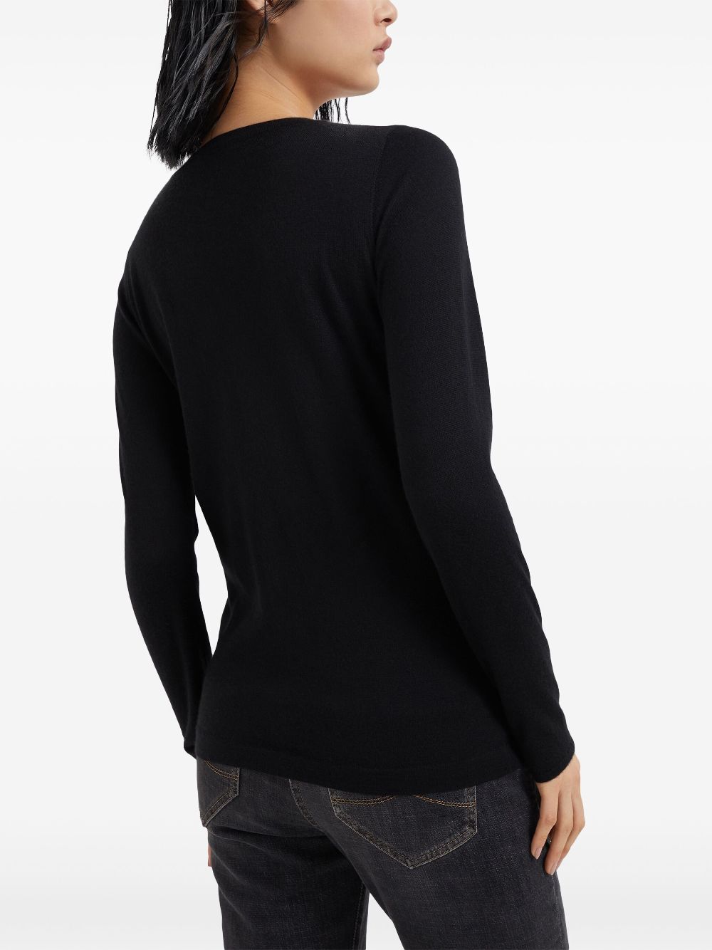 Brunello Cucinelli cashmere-blend long-sleeve jumper Women