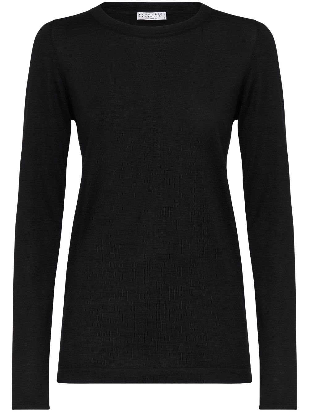 Brunello Cucinelli cashmere-blend long-sleeve jumper - Black