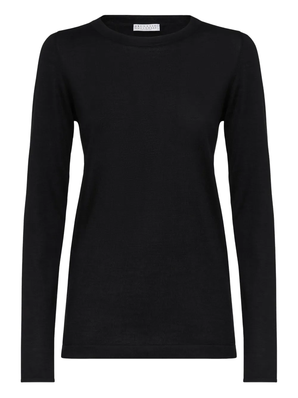Brunello Cucinelli cashmere-blend long-sleeve jumper | Black | Image 1